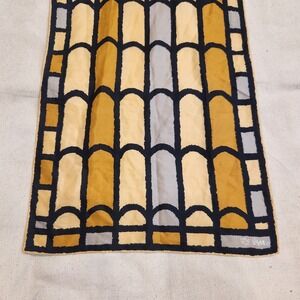 Vintage Vera Neumann Stained Glass‎ Geometric Print Cotton Scarf Yellow Silk